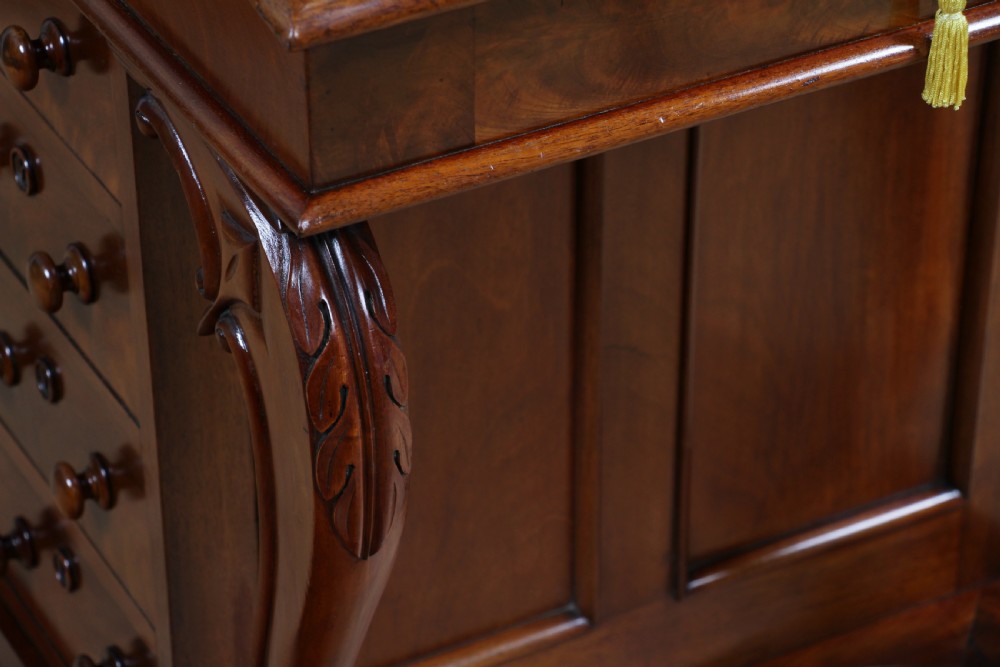 Original Antique Victorian Mahogany 4 Drawer Davenport Desk Restored Lockable With Keys C1870 View XXI