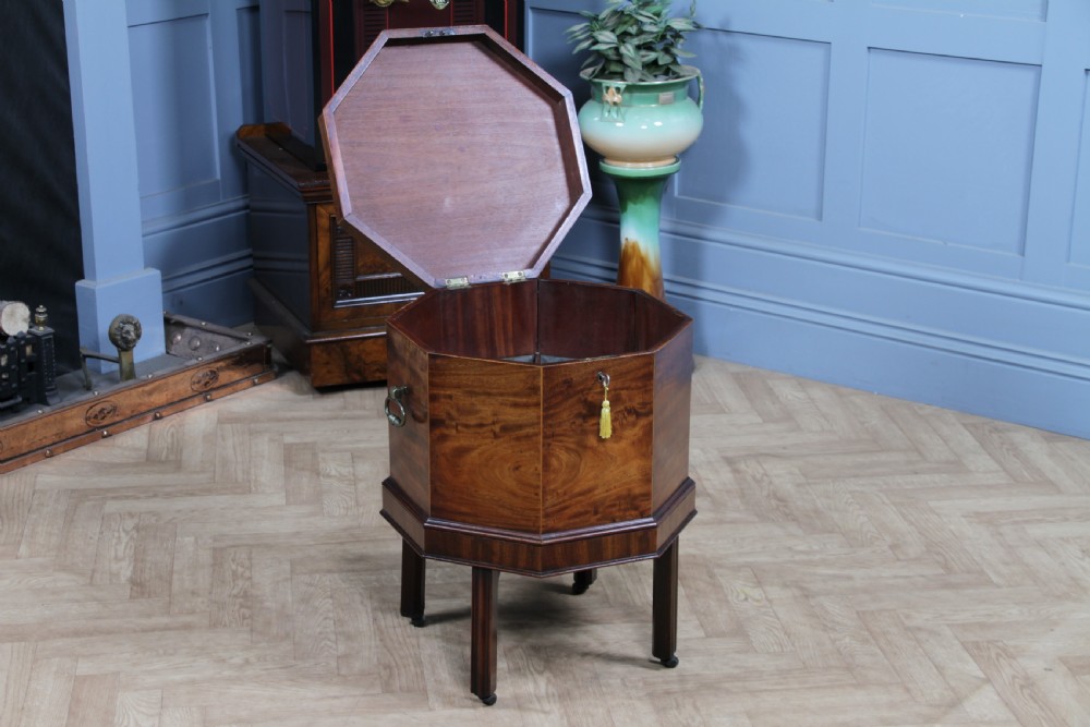 Antique Georgian George III Mahogany Cellarette Wine Cooler Side Table C1790 View II