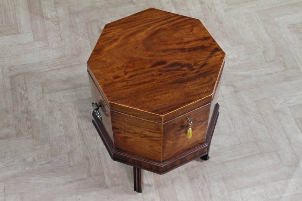 Antique Georgian George III Mahogany Cellarette Wine Cooler Side Table C1790 View V