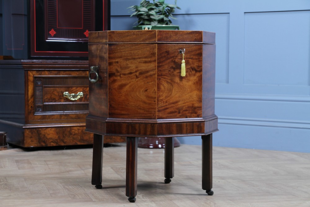Antique Georgian George III Mahogany Cellarette Wine Cooler Side Table C1790 View VI