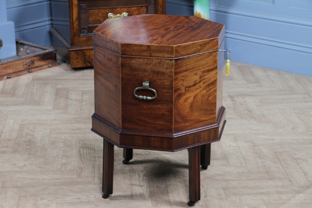 Antique Georgian George III Mahogany Cellarette Wine Cooler Side Table C1790 View VIII