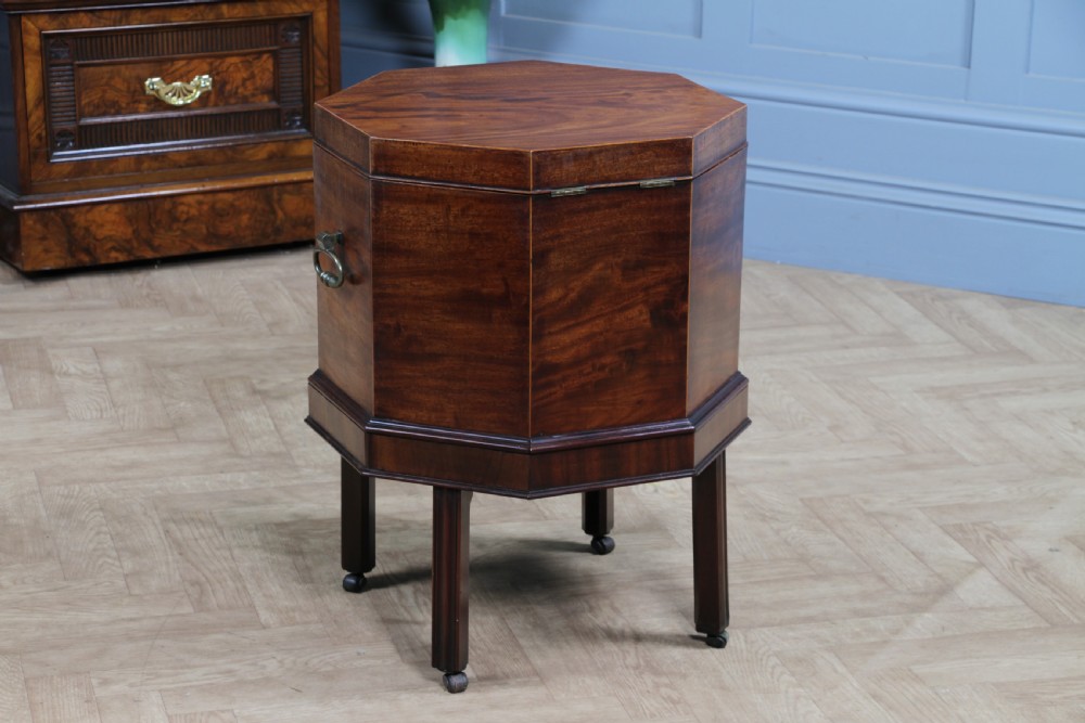 Antique Georgian George III Mahogany Cellarette Wine Cooler Side Table C1790 View IX