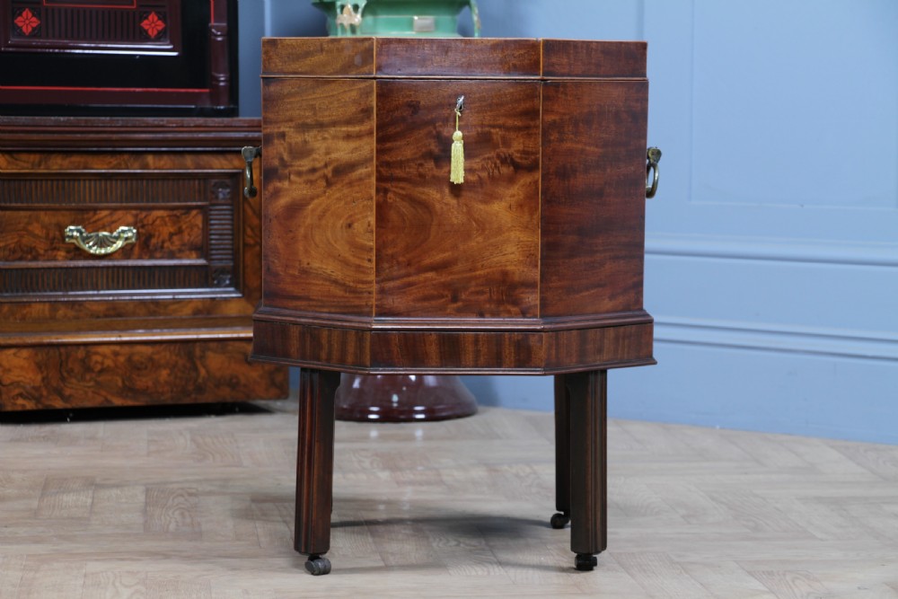 Antique Georgian George III Mahogany Cellarette Wine Cooler Side Table C1790 View XVII