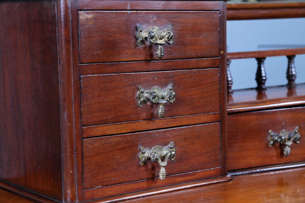 Antique Victorian Mahogany Carved Duchess 8 Drawer Dressing Table With Mirror View XVII