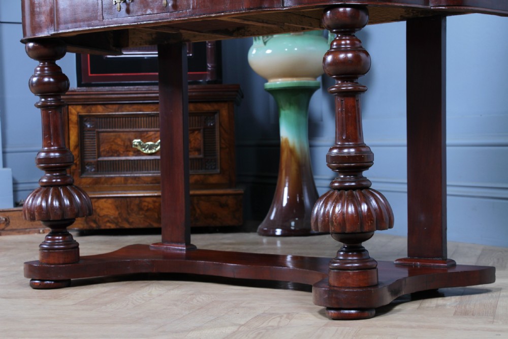 Antique Victorian Mahogany Carved Duchess 8 Drawer Dressing Table With Mirror View XX