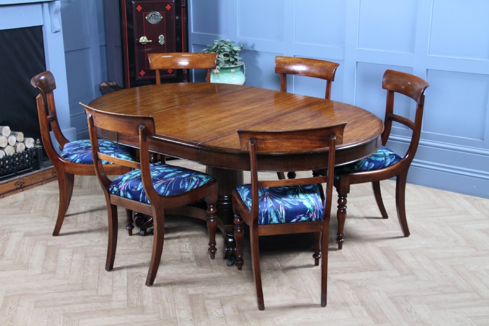 Antique William IV Mahogany Pull out Pedestal Extending Dining Table | Round - Oval View XXIV