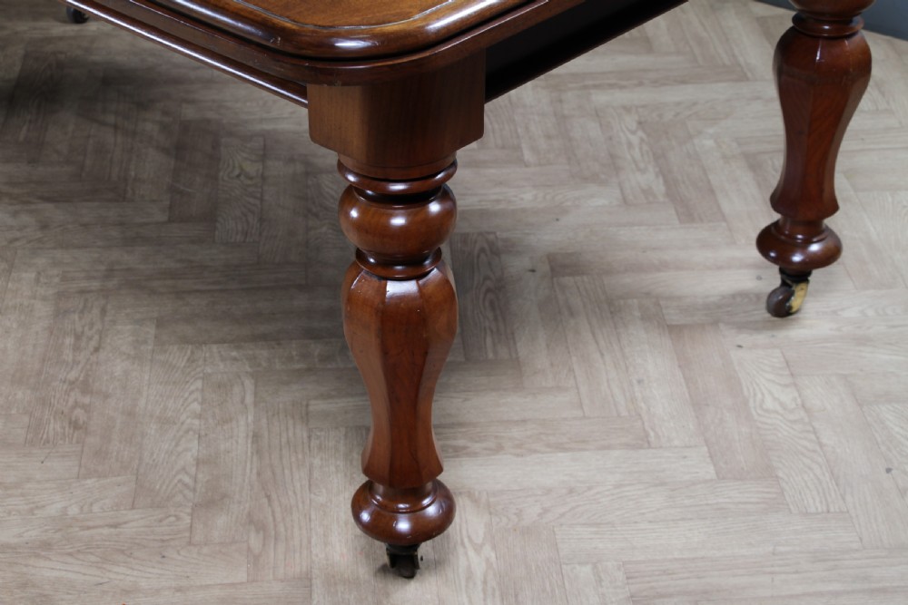 Antique Victorian Solid Mahogany Grand Wind Out 1 Leaf Dining Table D, M&S Castors C1860 View XVIII