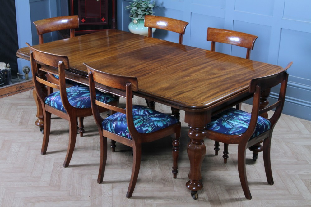 Antique Victorian Solid Mahogany Grand Wind Out 1 Leaf Dining Table D, M&S Castors C1860 View XXIV