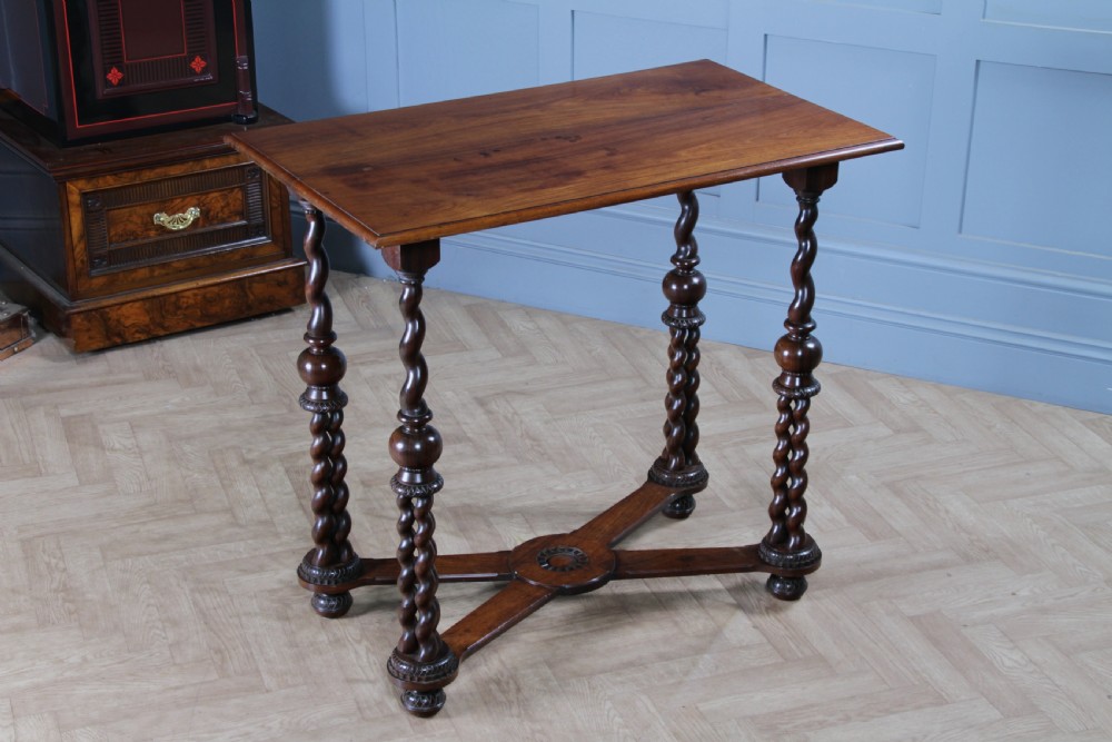 Victorian Rosewood Hall Gallery Table C1870 Rare Triple Barley Twist - 94cm High