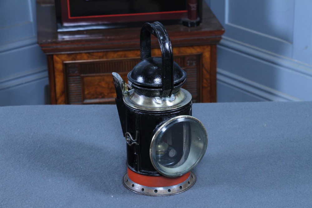 Antique GWR Railway Hand Lantern Inspector's Oil Lamp No. 3343 Tri-Colour Lens C1900