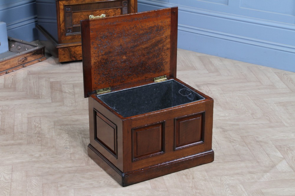 Victorian Mahogany Coal Purdonium Chest Box Log Store Small Coffee Table 1880 View II