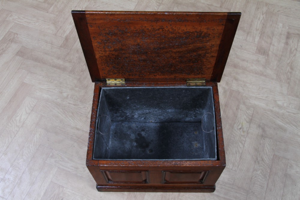 Victorian Mahogany Coal Purdonium Chest Box Log Store Small Coffee Table 1880 View VI