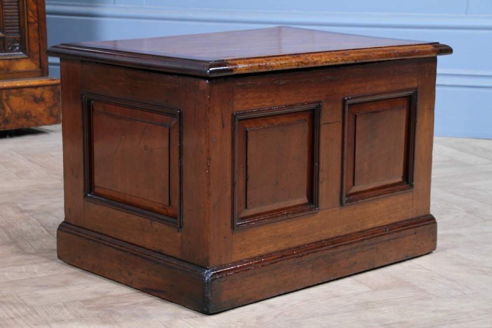 Victorian Mahogany Coal Purdonium Chest Box Log Store Small Coffee Table 1880 View XI