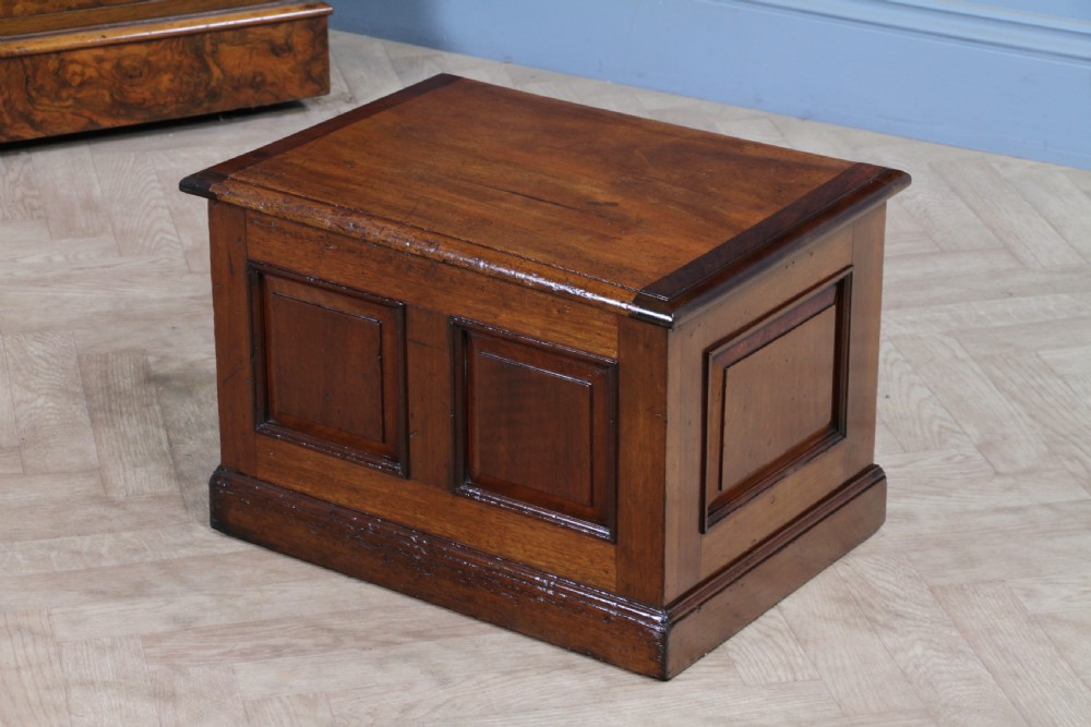 Victorian Mahogany Coal Purdonium Chest Box Log Store Small Coffee Table 1880 View XII