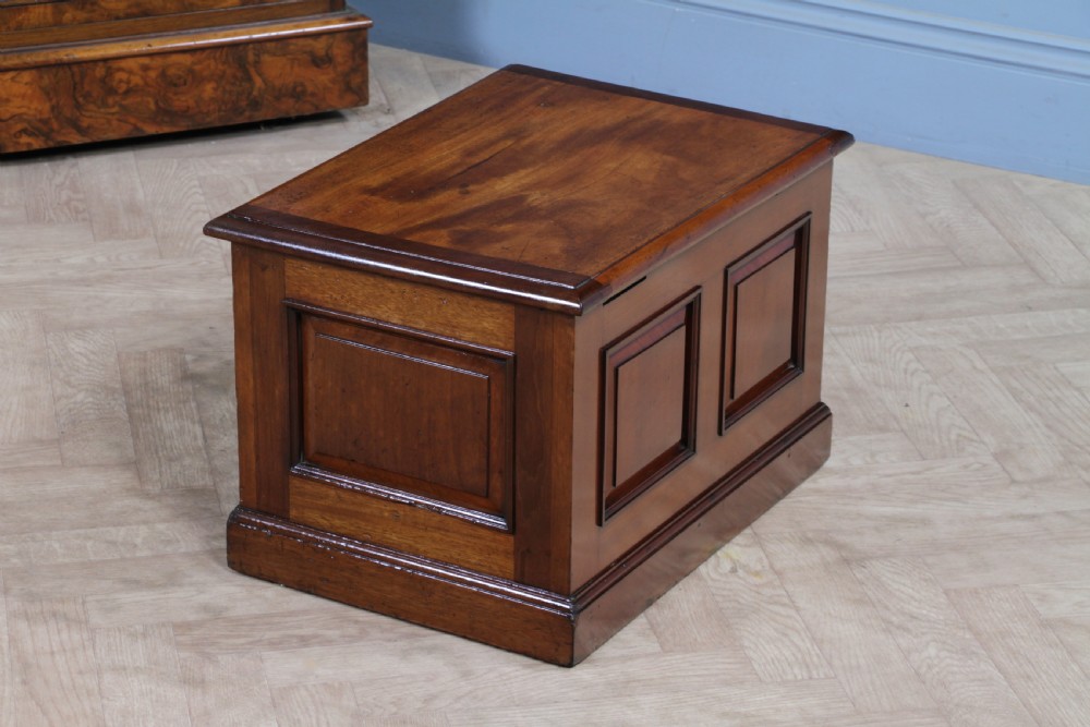 Victorian Mahogany Coal Purdonium Chest Box Log Store Small Coffee Table 1880 View XV