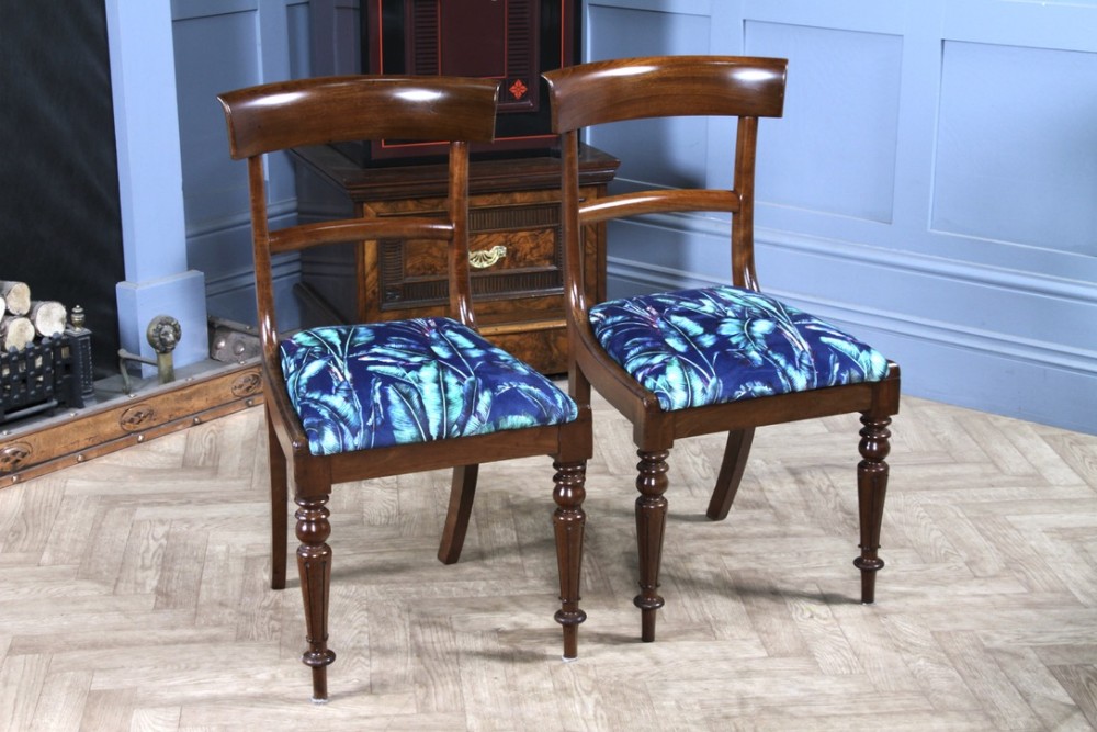 Pair of 6 Antique Original William IV Mahogany Dining Chairs Late Regency C1835
