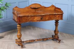 ANTIQUE VICTORIAN SATIN BIRCH TWIN PEDESTAL TRAY TOP DRESSING TABLE WITH DRAW C1860