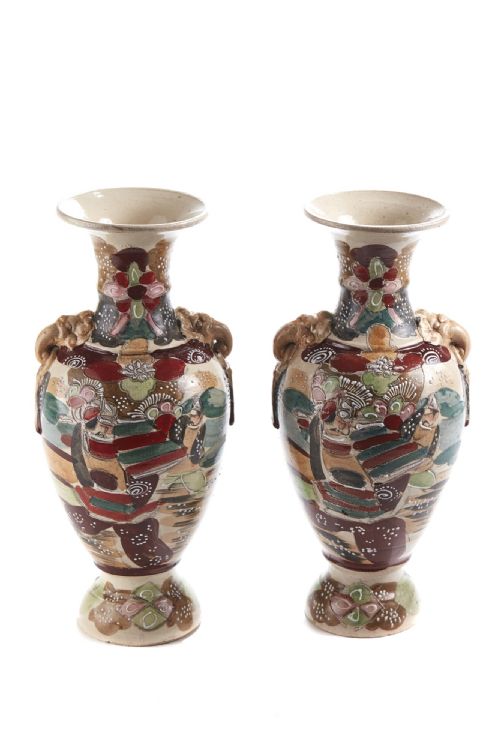 Pair of Antique Satsuma Vases