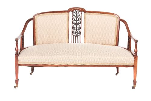Quality Edwardian Rosewood Inlaid Settee
