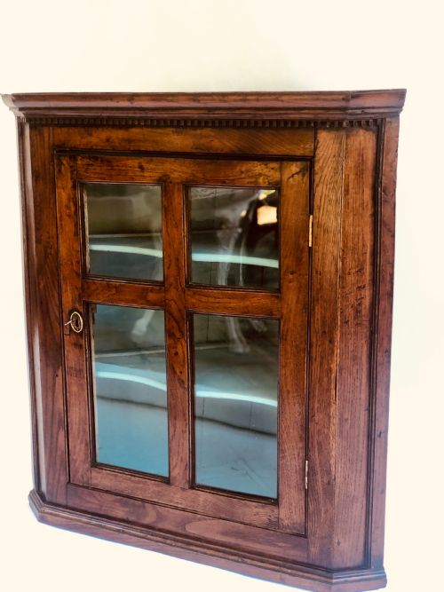 Antique Elm Corner Cabinet C.1780