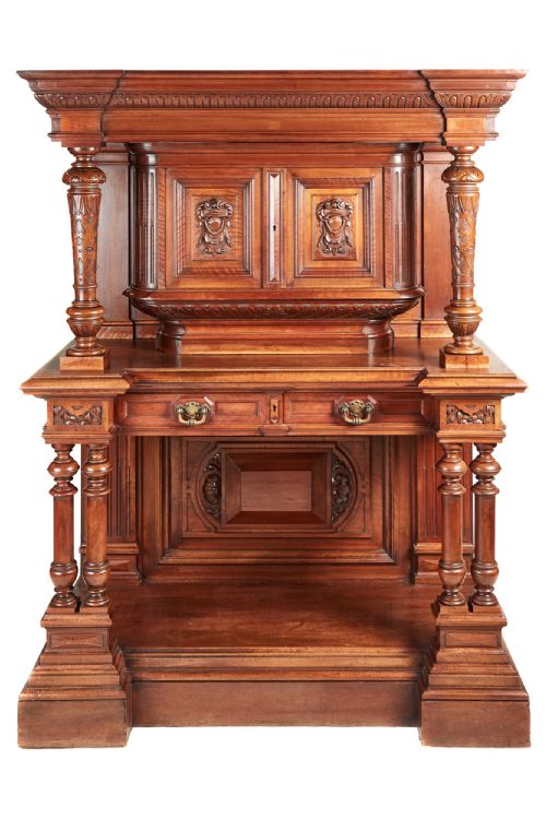 Magnificent Carved Walnut Court Cupboard