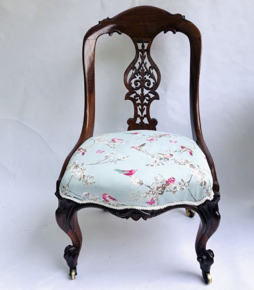Antique Victorian Rosewood Carved Ladies Chair