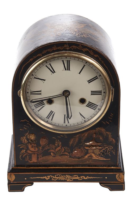 Chinoiserie Cased Dome Topped Mantel Clock, Circa 1920