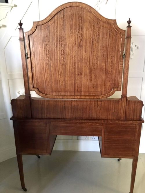 fig 1. Fine Quality Antique Inlaid Bow Fronted Satinwood Dressing Table
