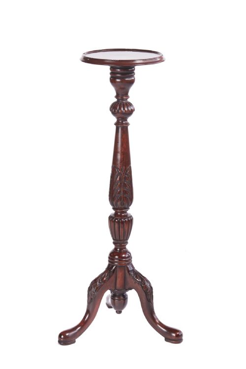 Quality Antique Carved Mahogany Torchere