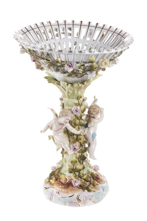 Charming 19th Century Meissen Style Pedestal Comport, Circa 1880