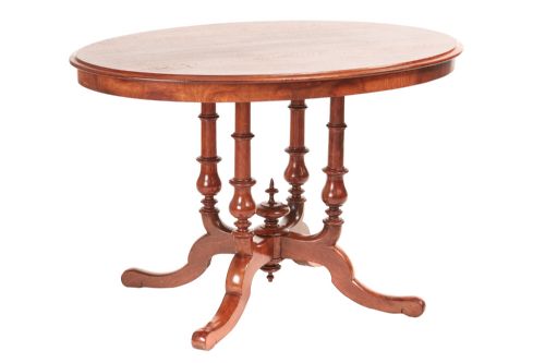 Oval Victorian Solid Walnut Centre Table