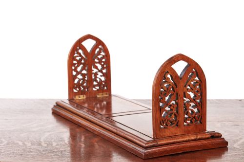Outstanding Quality Large Solid Walnut Victorian Sliding Bookends