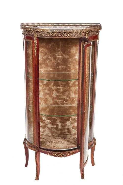 French Mahogany & Gilded Brass Vitrine C.1880