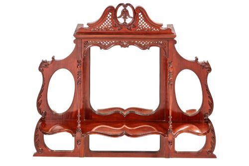 Quality Victorian Carved Mahogany Overmantle Wall Mirror
