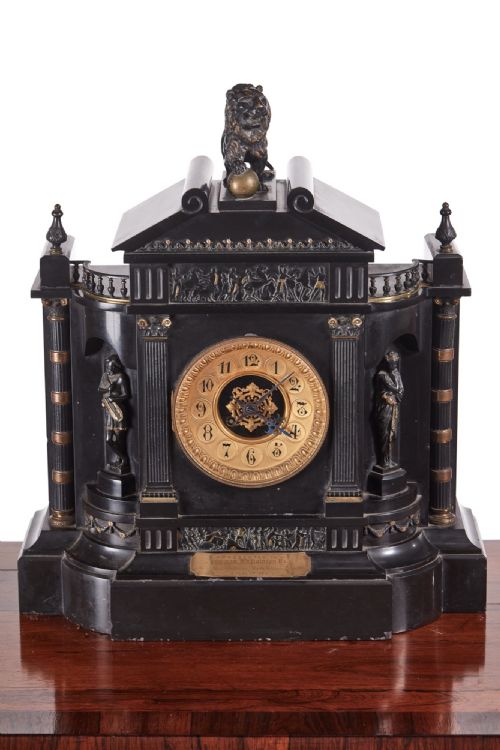 Large Outstanding Victorian Marble Architectural Mantle Clock