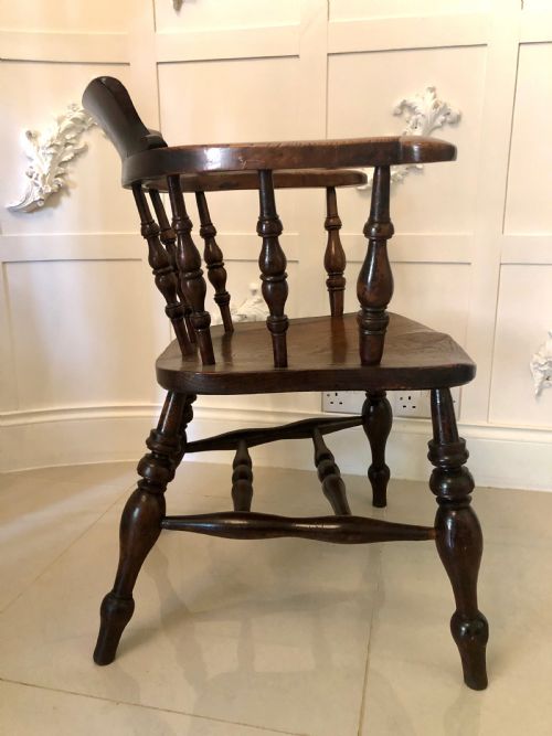 ANTIQUE OAK DESK CHAIR - ADDITIONAL PHOTO 5