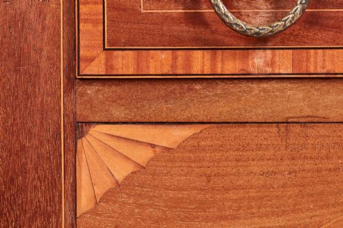 ANTIQUE EDWARDIAN INLAID MAHOGANY BREAKFRONT SIDEBOARD - ADDITIONAL PHOTO 1
