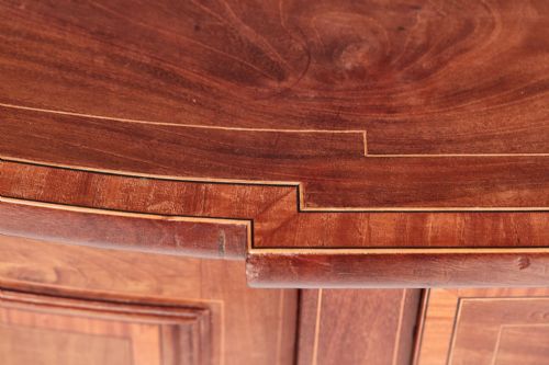 ANTIQUE EDWARDIAN INLAID MAHOGANY BREAKFRONT SIDEBOARD - ADDITIONAL PHOTO 3