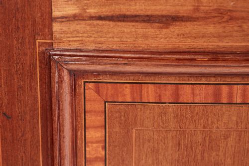 ANTIQUE EDWARDIAN INLAID MAHOGANY BREAKFRONT SIDEBOARD - ADDITIONAL PHOTO 4