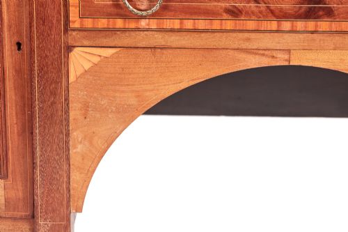 ANTIQUE EDWARDIAN INLAID MAHOGANY BREAKFRONT SIDEBOARD - ADDITIONAL PHOTO 5