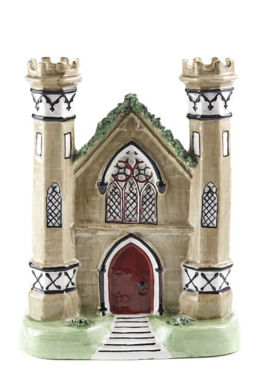 Antique Staffordshire Flatback Castle