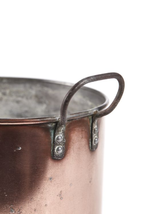 LARGE GEORGIAN ANTIQUE COPPER SAUCEPAN - ADDITIONAL PHOTO 2