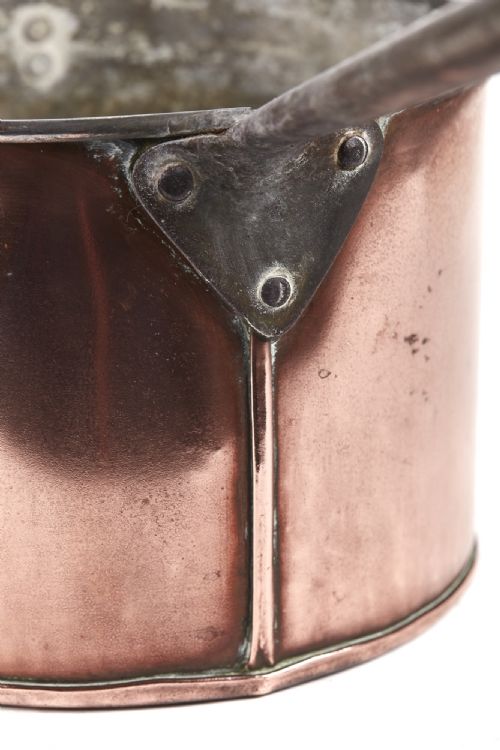 LARGE GEORGIAN ANTIQUE COPPER SAUCEPAN - ADDITIONAL PHOTO 7