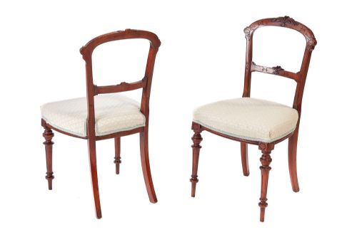 Quality Pair of Victorian Walnut Side/desk Chairs