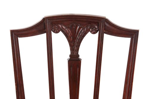 PAIR OF MAHOGANY HEPPLEWHITE STYLE SIDE CHAIRS C1890 - ADDITIONAL PHOTO 2