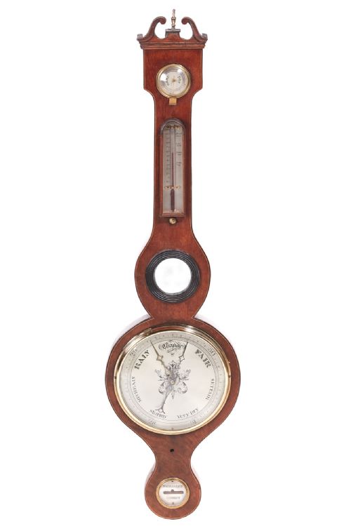 Antique Georgian Mahogany Banjo Barometer