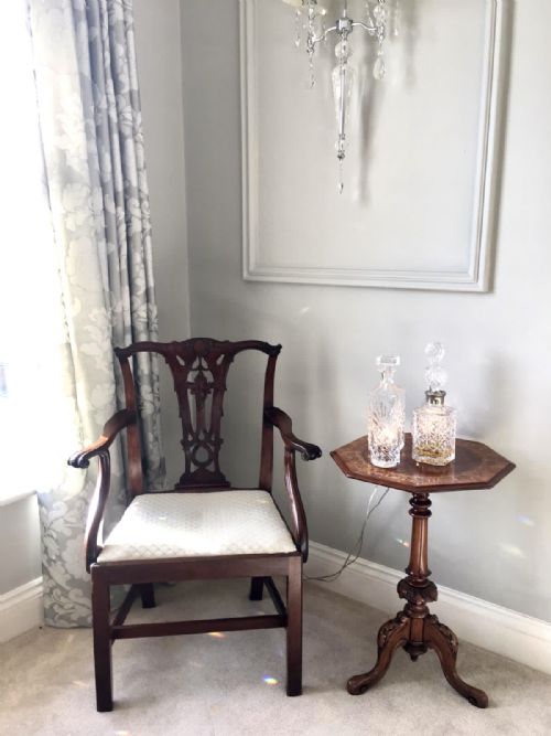 fig 1. Antique George III Carved Mahogany Elbow/Desk Chair