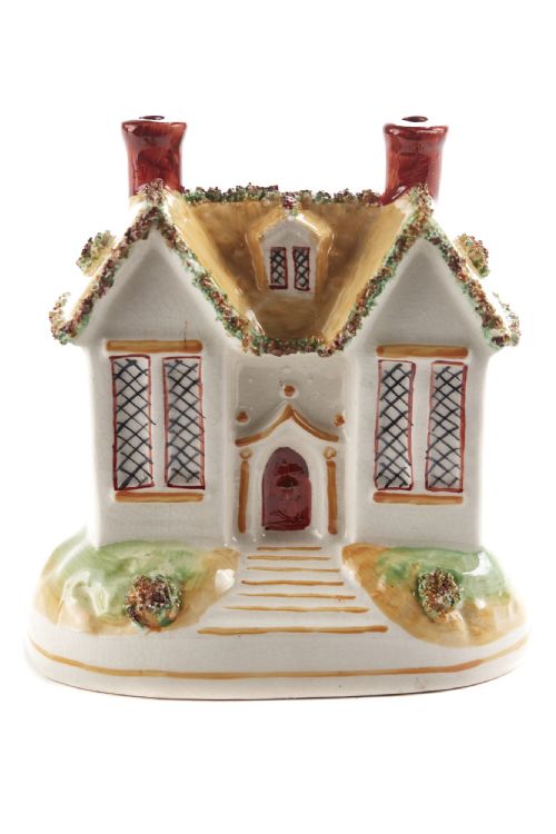 Unusual 19th Century Antique Staffordshire Cottage
