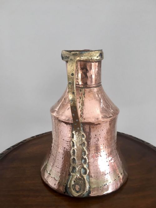 ANTIQUE ARTS AND CRAFTS COPPER AND BRASS MILK JUG - ADDITIONAL PHOTO 4