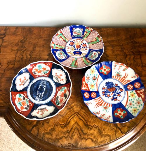 Set of Three Imari Japanese Plates